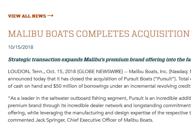 Acquisitions and Greenfield Projects